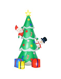 HOMCOM 7FT Christmas Inflatable Tree LED Lighted for Indoor Outdoor Decoration