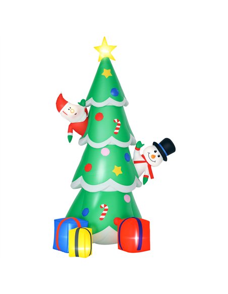 HOMCOM 7FT Christmas Inflatable Tree LED Lighted for Indoor Outdoor Decoration - pic 209862 | FastDaddyshop