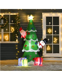 HOMCOM 7FT Christmas Inflatable Tree LED Lighted for Indoor Outdoor Decoration 2