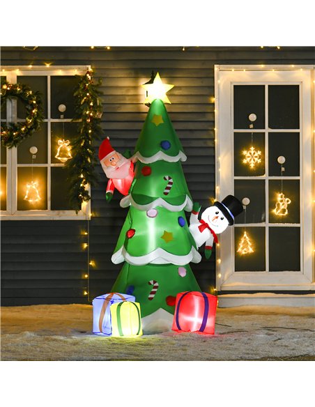 HOMCOM 7FT Christmas Inflatable Tree LED Lighted for Indoor Outdoor Decoration - pic 209863 | FastDaddyshop