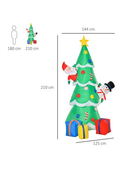 HOMCOM 7FT Christmas Inflatable Tree LED Lighted for Indoor Outdoor Decoration - pic 209864 | FastDaddyshop