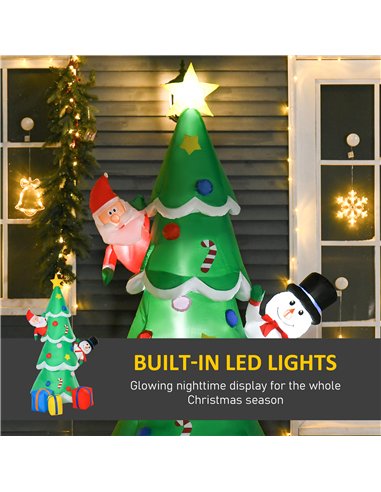 HOMCOM 7FT Christmas Inflatable Tree LED Lighted for Indoor Outdoor Decoration
