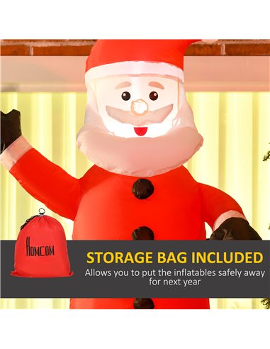 HOMCOM 7ft Christmas Inflatable Santa Claus from Chimney, Blow-Up Outdoor LED Garden Display for Lawn, Party