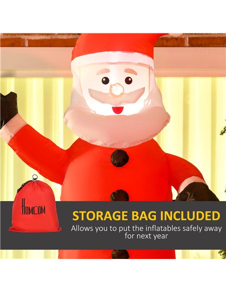 HOMCOM 7ft Christmas Inflatable Santa Claus from Chimney, Blow-Up Outdoor LED Garden Display for Lawn, Party - pic 209878 | FastDaddyshop