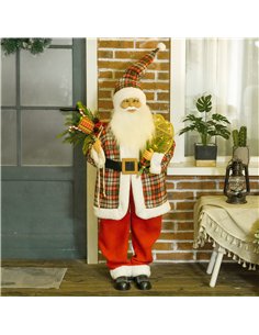 HOMCOM 120cm Animated Santa Claus Figure, with Sound and Lights - Red/Green 2