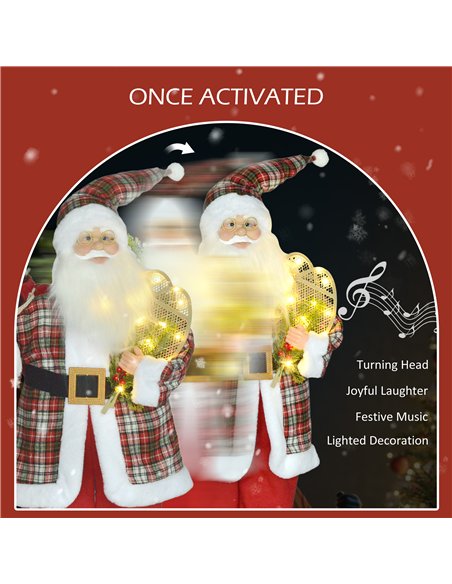 HOMCOM 120cm Animated Santa Claus Figure, with Sound and Lights - Red/Green - pic 209884 | FastDaddyshop