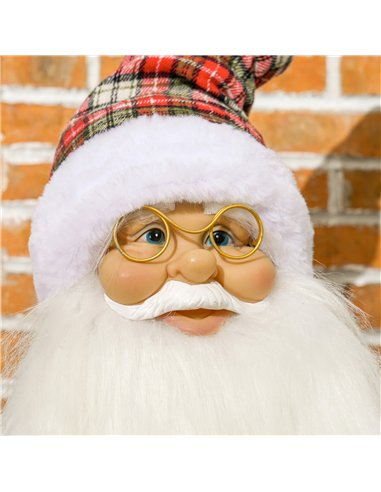 HOMCOM 120cm Animated Santa Claus Figure, with Sound and Lights - Red/Green