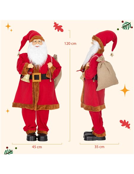 HOMCOM 4ft Singing Santa Claus Figure with with Waving Head- Red - pic 209900 | FastDaddyshop
