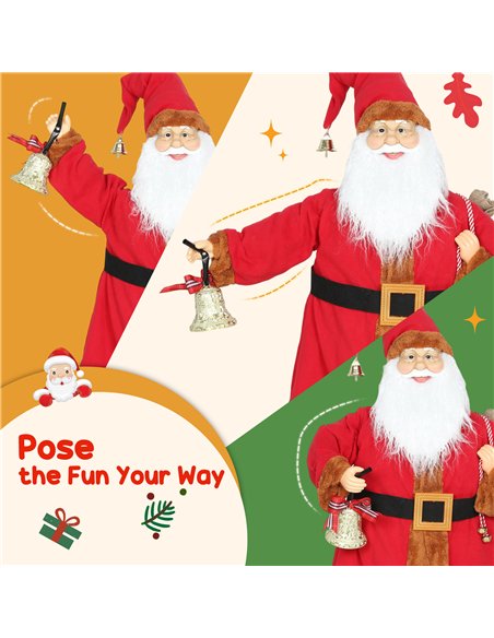 HOMCOM 4ft Singing Santa Claus Figure with with Waving Head- Red - pic 209903 | FastDaddyshop