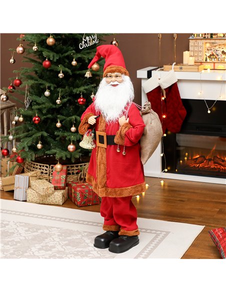 HOMCOM 4ft Singing Santa Claus Figure with with Waving Head- Red - pic 209905 | FastDaddyshop