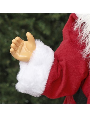 HOMCOM Life Size Santa Claus Christmas Decoration, Voice-Activated with Twinkling LED Lights, Red