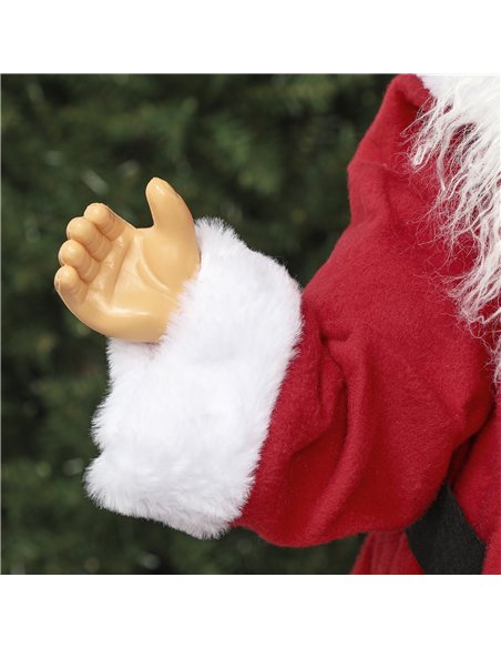 HOMCOM Life Size Santa Claus Christmas Decoration, Voice-Activated with Twinkling LED Lights, Red - pic 209915 | FastDaddyshop