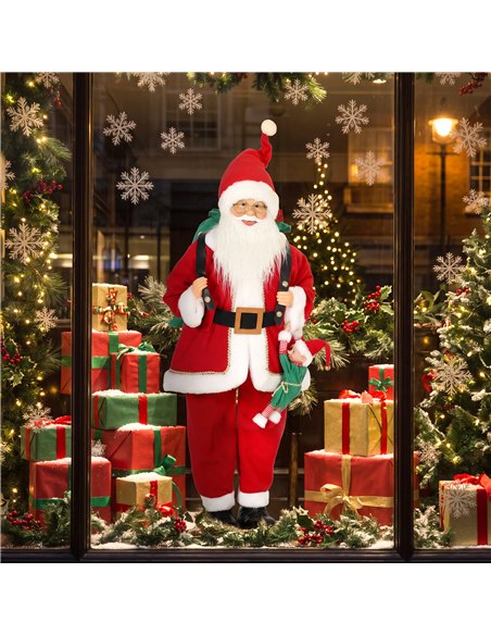 HOMCOM 4ft Singing Dancing Santa Claus, Standing Christmas Animated Santa Figure with Sack, Hanging Elf, Sound/Touch Activated - pic 209933 | FastDaddyshop