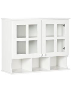 HOMCOM Wall-Mounted Bathroom Medicine Cabinet with Shelves, White