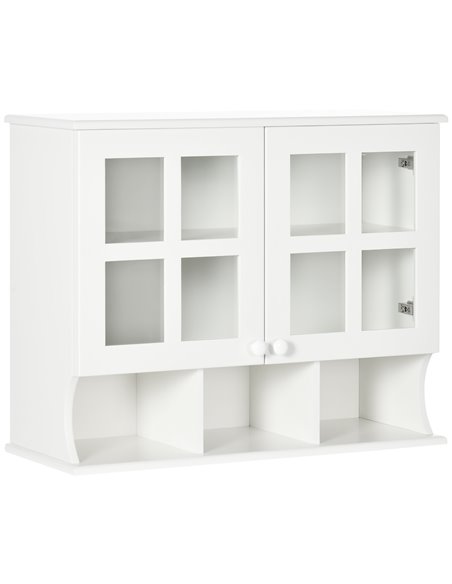 HOMCOM Wall-Mounted Bathroom Medicine Cabinet with Shelves, White - pic 20994 | FastDaddyshop
