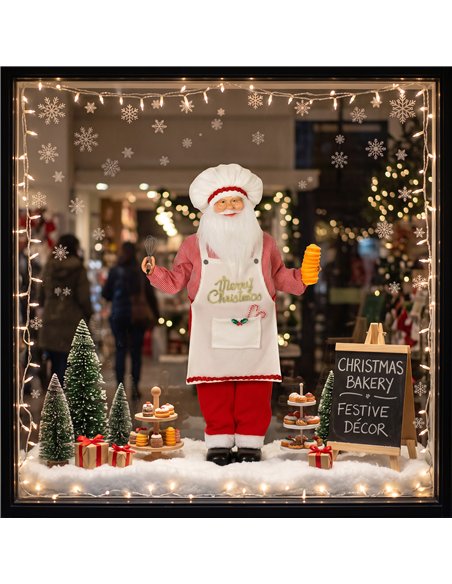 HOMCOM 4ft Singing Cooking Santa Claus, Standing Christmas Animated Santa Figure with Head Moving, Sound/Touch Activated - pic 209942 | FastDaddyshop