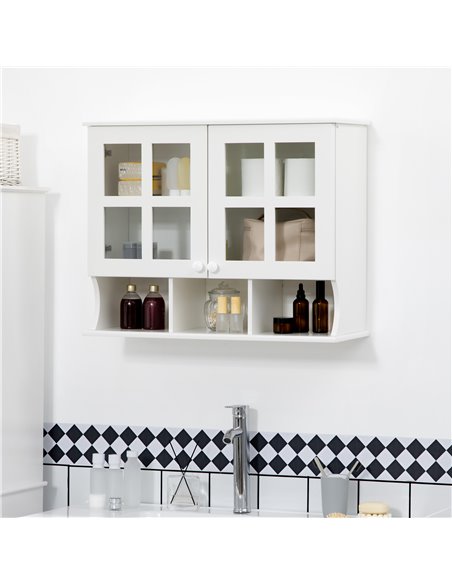 HOMCOM Wall-Mounted Bathroom Medicine Cabinet with Shelves, White - pic 20995 | FastDaddyshop