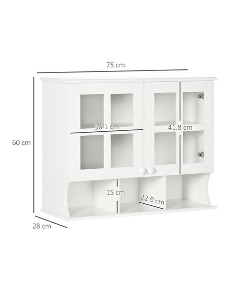 HOMCOM Wall-Mounted Bathroom Medicine Cabinet with Shelves, White - pic 20996 | FastDaddyshop