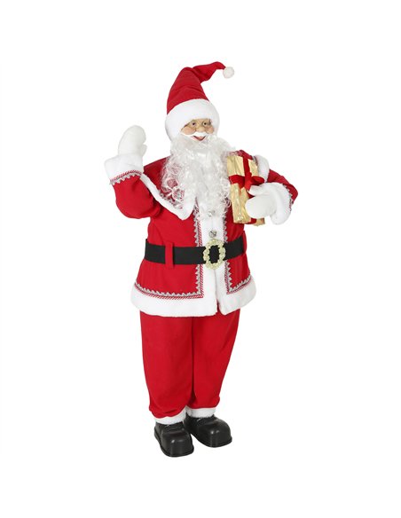 HOMCOM 5ft Life Size Singing Santa Claus, Animated Santa with Rotating Head, Waving Hand, Posable Arms, Sound Touch Activated - pic 209970 | FastDaddyshop