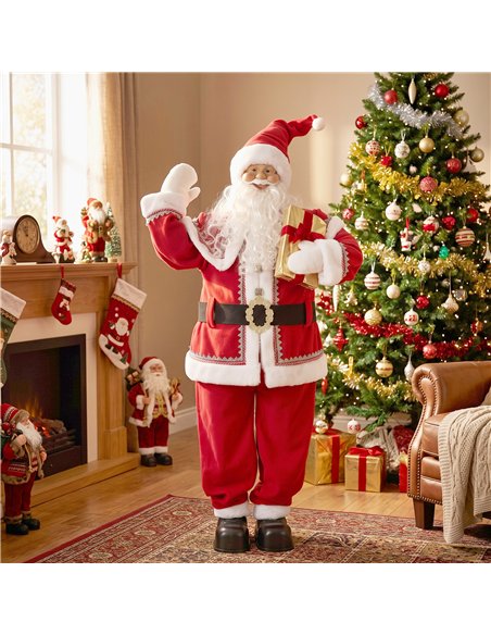 HOMCOM 5ft Life Size Singing Santa Claus, Animated Santa with Rotating Head, Waving Hand, Posable Arms, Sound Touch Activated - pic 209971 | FastDaddyshop