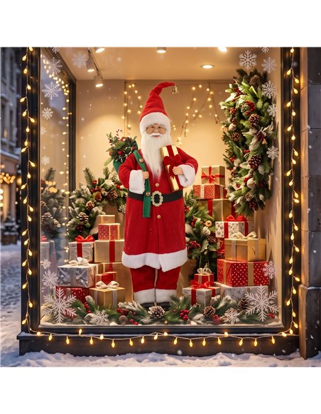 HOMCOM 4ft Singing Dancing Santa Claus, Standing Christmas Animated Santa Figure with Gift and Sack, Sound/Touch Activated - pic 209987 | FastDaddyshop