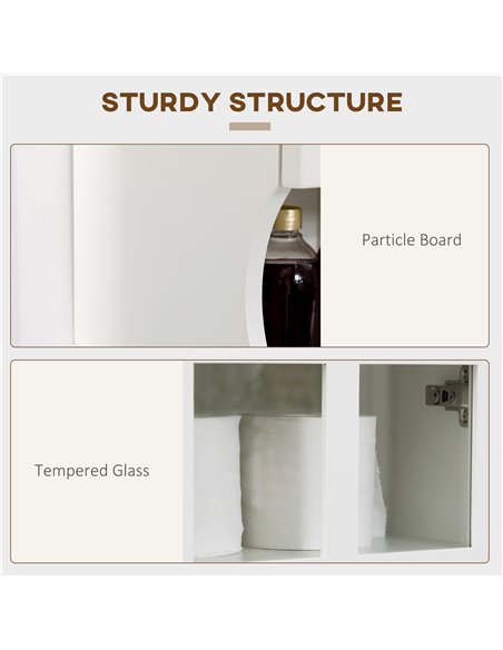 HOMCOM Wall-Mounted Bathroom Medicine Cabinet, Modern Bathroom Cabinet with Shelves for Living Room and Entryway, White - pic 20999 | FastDaddyshop