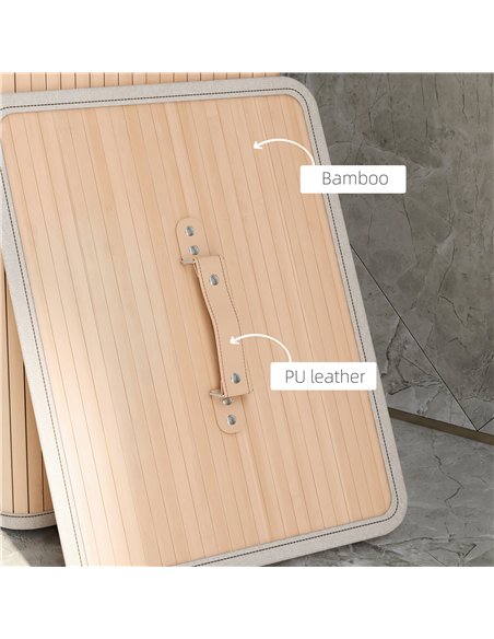 HOMCOM 70L Collapsible Bamboo Laundry Hamper Organizer Clothes Washing Basket Bin Storage Box w/ Lid Removable Lining 40x30x60cm - pic 210002 | FastDaddyshop