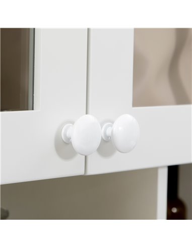 HOMCOM Wall-Mounted Bathroom Medicine Cabinet, Modern Bathroom Cabinet with Shelves for Living Room and Entryway, White