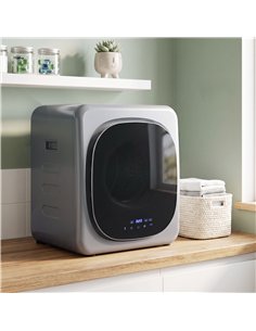 HOMCOM 2.5kg Vented Tumble Dryer with Smart Mode, 800W Compact Tumble Dryer with Stainless Steel Tub, Silver Tone 2