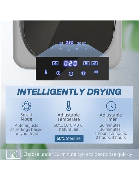 HOMCOM 2.5kg Vented Tumble Dryer with Smart Mode, 800W Compact Tumble Dryer with Stainless Steel Tub, Silver Tone - pic 210018 | FastDaddyshop