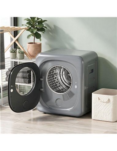 HOMCOM 4kg Vented Tumble Dryer with 5 Drying Mode, 800W Compact Freestanding Front Tumble Dryer, Silver