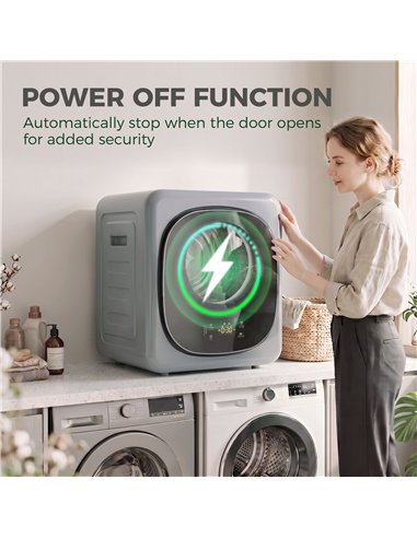 HOMCOM 4kg Vented Tumble Dryer with 5 Drying Mode, 800W Compact Freestanding Front Tumble Dryer, Silver