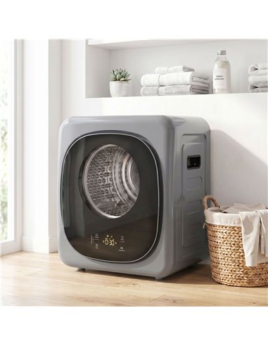 HOMCOM 4kg Vented Tumble Dryer with 5 Drying Mode, 800W Compact Freestanding Front Tumble Dryer, Silver