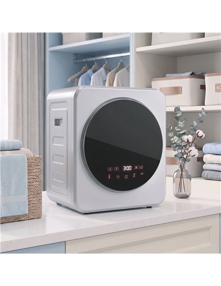 HOMCOM Vented Tumble Dryer, 4 kg Front Tumble Dryer with Stainless Steel Tub, 800W Compact Freestanding, Silver - pic 210034 | FastDaddyshop