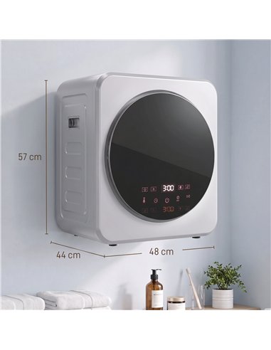 HOMCOM Vented Tumble Dryer, 4 kg Front Tumble Dryer with Stainless Steel Tub, 800W Compact Freestanding, Silver