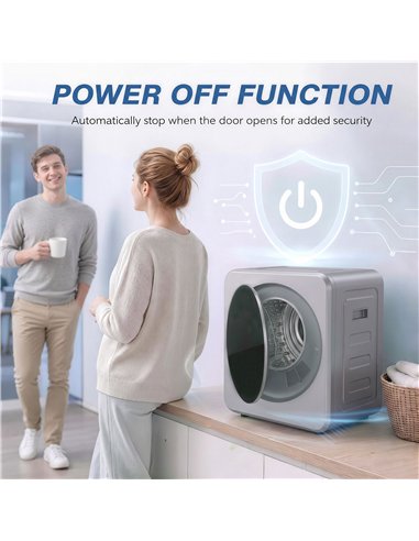 HOMCOM Vented Tumble Dryer, 4 kg Front Tumble Dryer with Stainless Steel Tub, 800W Compact Freestanding, Silver