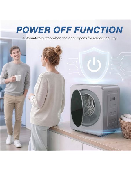HOMCOM Vented Tumble Dryer, 4 kg Front Tumble Dryer with Stainless Steel Tub, 800W Compact Freestanding, Silver - pic 210039 | FastDaddyshop