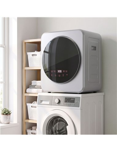 HOMCOM Vented Tumble Dryer, 4 kg Front Tumble Dryer with Stainless Steel Tub, 800W Compact Freestanding, Silver