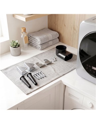 HOMCOM Vented Tumble Dryer, 4 kg Front Tumble Dryer with Stainless Steel Tub, 800W Compact Freestanding, Silver