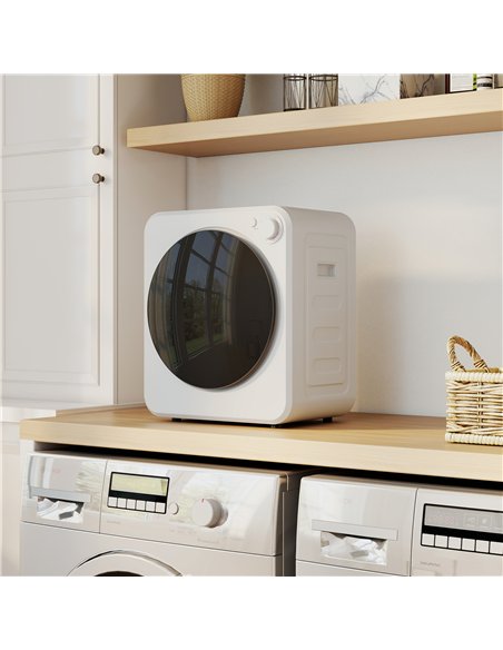 HOMCOM 4kg Front Load Laundry Dryer, Portable Clothes Dryer with 2 Power Modes, 400W/800W, White - pic 210043 | FastDaddyshop