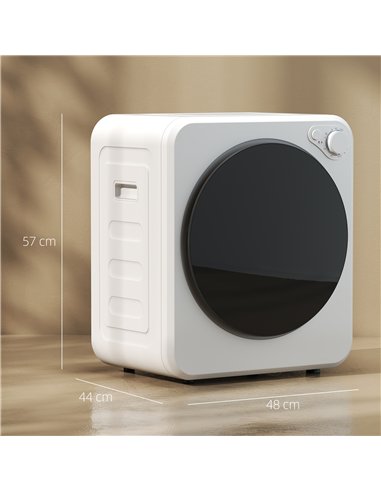 HOMCOM 4kg Front Load Laundry Dryer, Portable Clothes Dryer with 2 Power Modes, 400W/800W, White