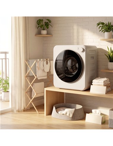 HOMCOM 4kg Front Load Laundry Dryer, Portable Clothes Dryer with 2 Power Modes, 400W/800W, White