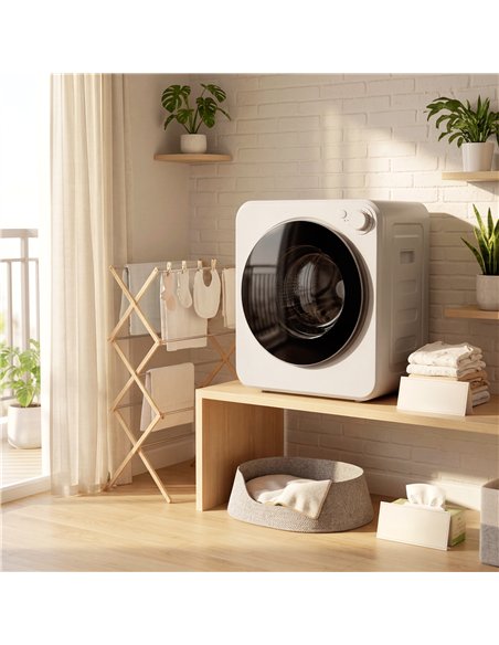 HOMCOM 4kg Front Load Laundry Dryer, Portable Clothes Dryer with 2 Power Modes, 400W/800W, White - pic 210049 | FastDaddyshop