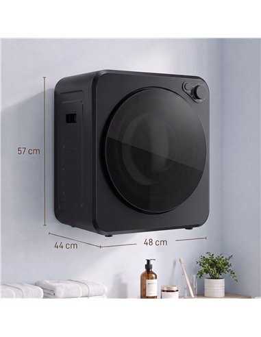 HOMCOM 4kg Front Load Laundry Dryer, Portable Clothes Dryer with 2 Power Modes, 400W/800W, Black