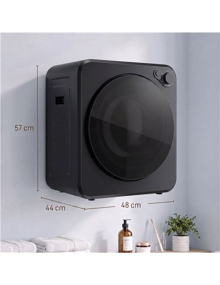 HOMCOM 4kg Front Load Laundry Dryer, Portable Clothes Dryer with 2 Power Modes, 400W/800W, Black - pic 210053 | FastDaddyshop