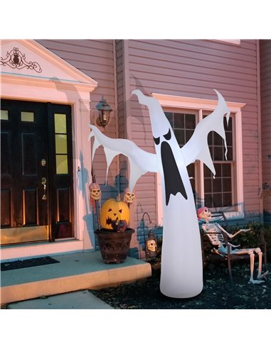 HOMCOM 6FT 1.8m LED Halloween Inflatable Decoration Floating Ghost Scary Party Outdoors Yard Lawn