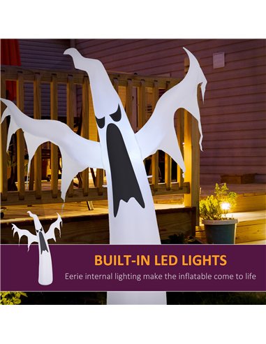 HOMCOM 6FT 1.8m LED Halloween Inflatable Decoration Floating Ghost Scary Party Outdoors Yard Lawn