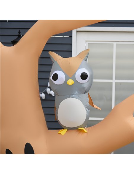 HOMCOM 240cm Large Halloween Scary Lighting Inflatable Tree Ghost 3 Pumpkins Owl 4 LED Indoor Outdoor Holiday Decoration - pic 210086 | FastDaddyshop