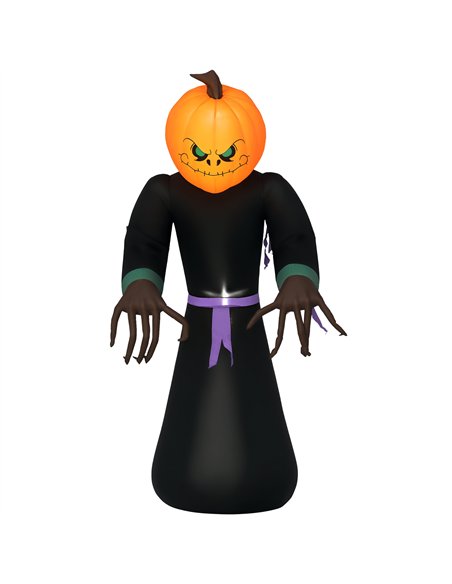 HOMCOM 2.1m Inflatable Pumpkin Ghost Head Monster Vampire 6 LED Halloween Blow Up Yard Holiday Decoration - pic 210087 | FastDaddyshop