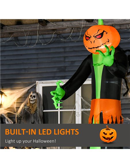 HOMCOM 9FT Inflatable Halloween Pumpkin Ghost with Build in LED,  Outdoor Lighted Blow Up Inflatables for Party Indoor, Garden,  - pic 210099 | FastDaddyshop